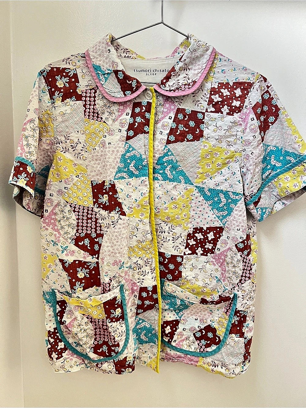 tsumori chisato SLEEP Patchwork Button Front Top Multicolor